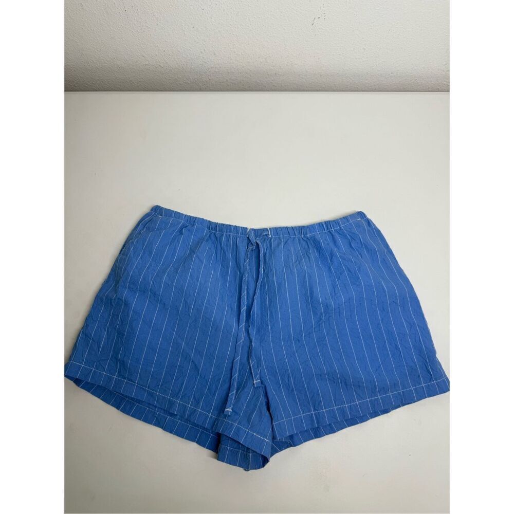 BDG Women’s Athletic Strip Shorts Drawstring Waist Blue White Size M